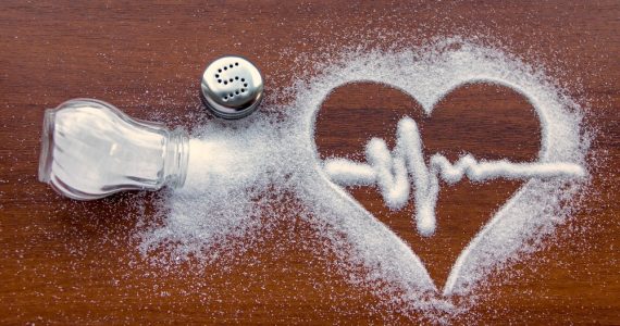 Salt making the shape of a heart