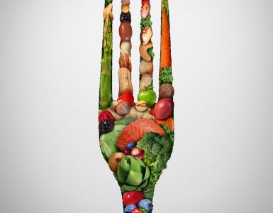 A fork made from a range of fruit and veg